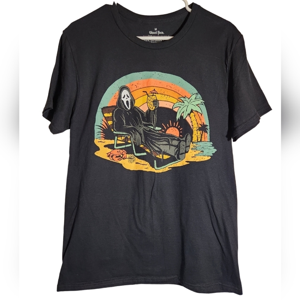 NWOT Ghost Face Black T-Shirt Halloween Horror Mens Size M
